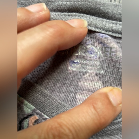 CHEROKEE TOP GIRLS LONG SLEEVES, t-shirt.  gray flowery SIZE 7/8 - Picture 9 of 14